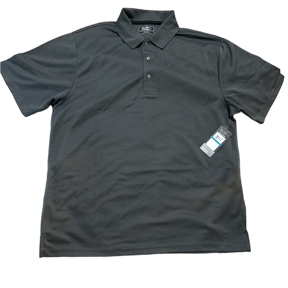 Ben Hogan Performance Ribbed Gray Polo Men’s Sz XL Power Wick Power Span MWT